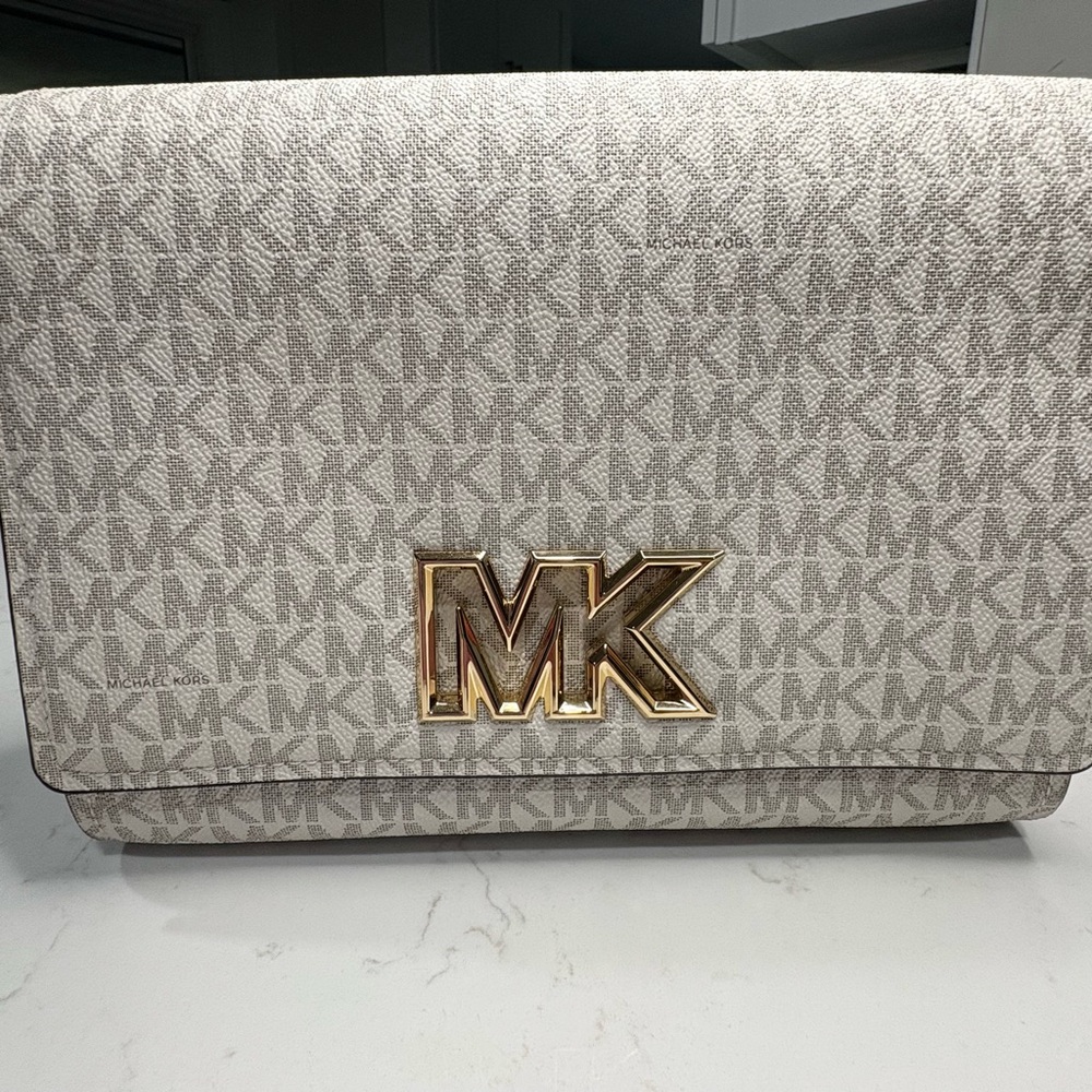 Michael Kors Gray Monogram Shoulder Bag
